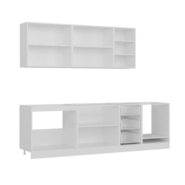 Minar 265 Cm Mutfak Dolabı Beyaz Antrasit 265-A6