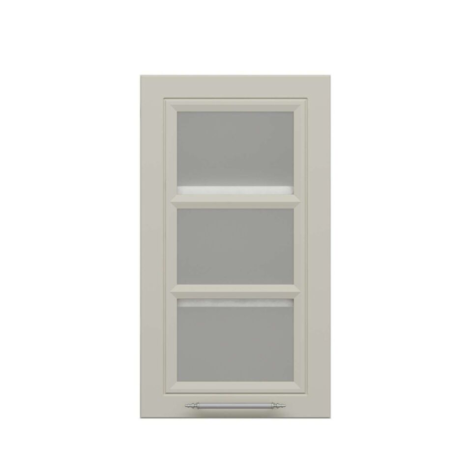 Alvinka Mutfak Modül Mbr_C Üst 1Dk2R 40-H72Cm Dolap Cam Beyaz Kumtaşı Mdf