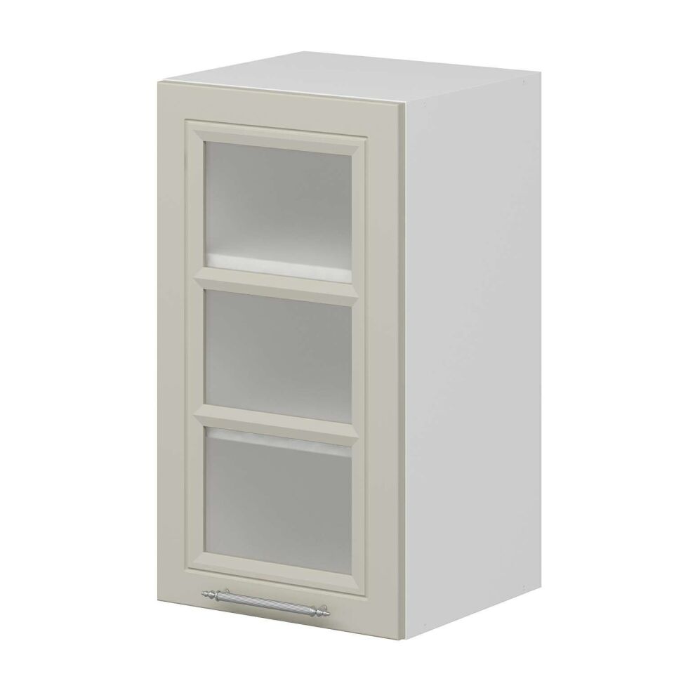 Alvinka Mutfak Modül Mbr_C Üst 1Dk2R 40-H72Cm Dolap Cam Beyaz Kumtaşı Mdf