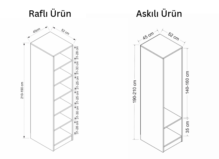 Minar Kale 1 Kapaklı Dolap Plus