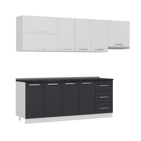 Minar 265 Cm Mutfak Dolabı Beyaz Antrasit 265-A7