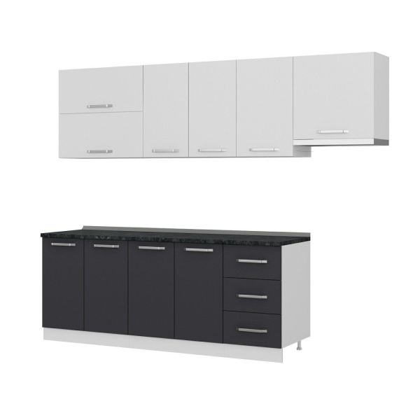 Minar 265 Cm Mutfak Dolabı Beyaz Antrasit 265-A7