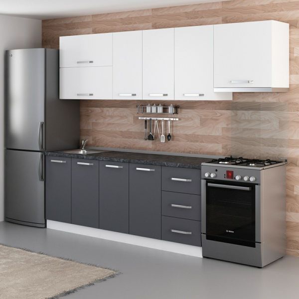 Minar 265 Cm Mutfak Dolabı Beyaz Antrasit 265-A7