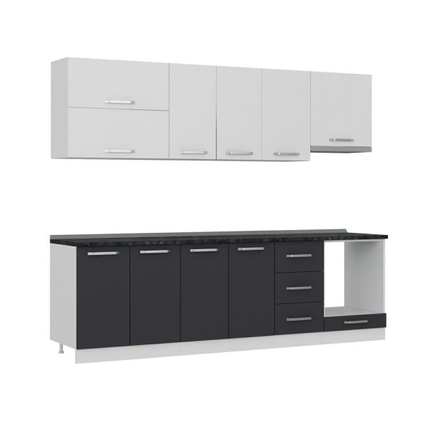 Minar 265 Cm Mutfak Dolabı Beyaz Antrasit 265-A8