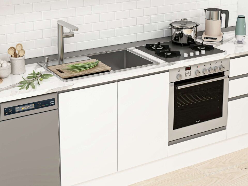 Alvinka 400X222 Cm High Gloss Mutfak Dolabı Mbb-E80B60S60-1 High Gloss | Beyaz - Mdf