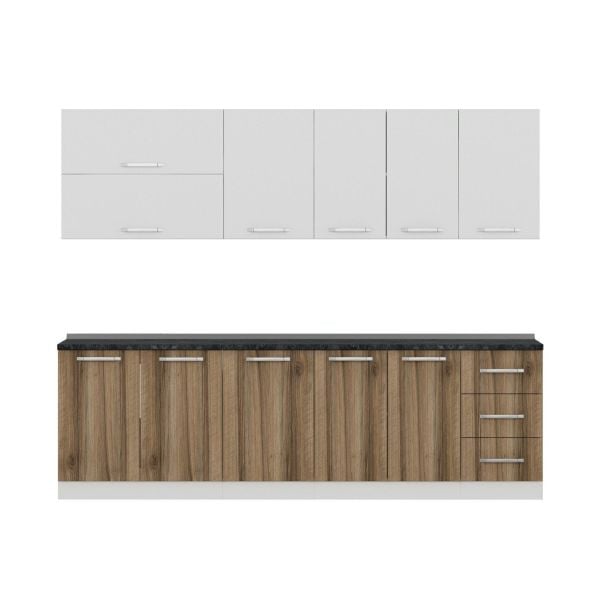 Minar 265 Cm Mutfak Dolabı Beyaz Dore 265-D2