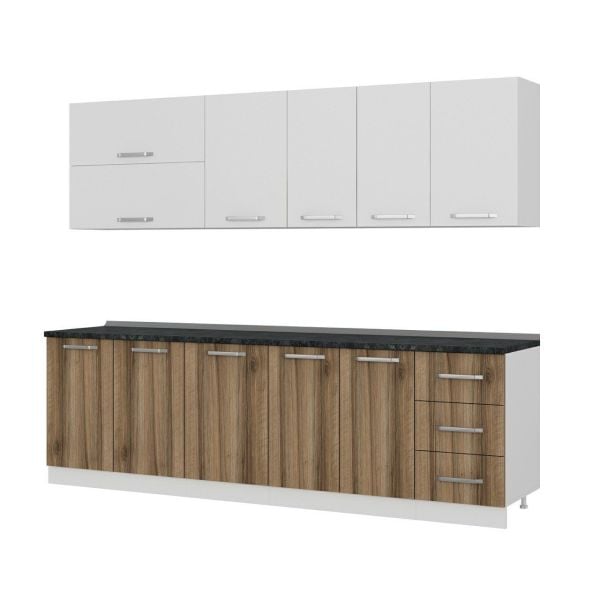 Minar 265 Cm Mutfak Dolabı Beyaz Dore 265-D2