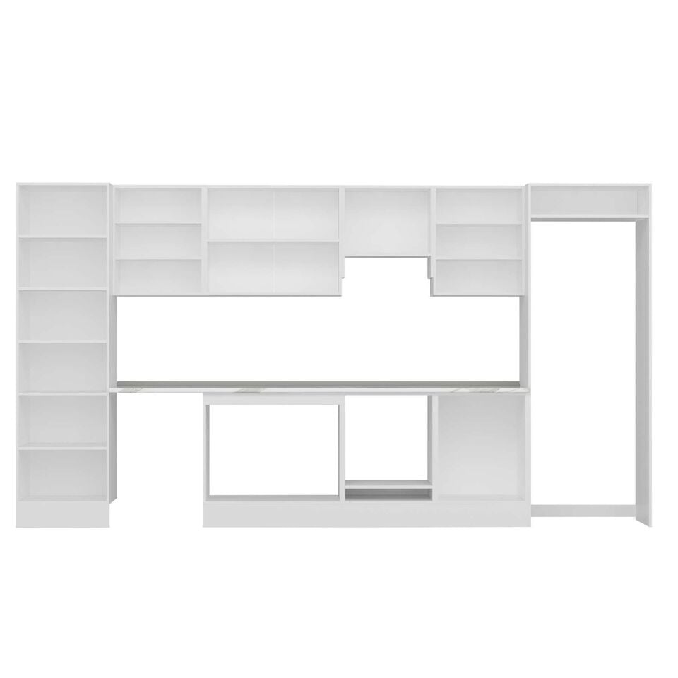 Alvinka 400X222 Cm High Gloss Mutfak Dolabı Mbb-E80B60S60-1 High Gloss | Antrasit - Mdf