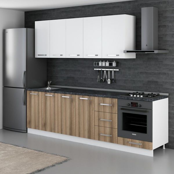 Minar 265 Cm Mutfak Dolabı Beyaz Dore 265-D3