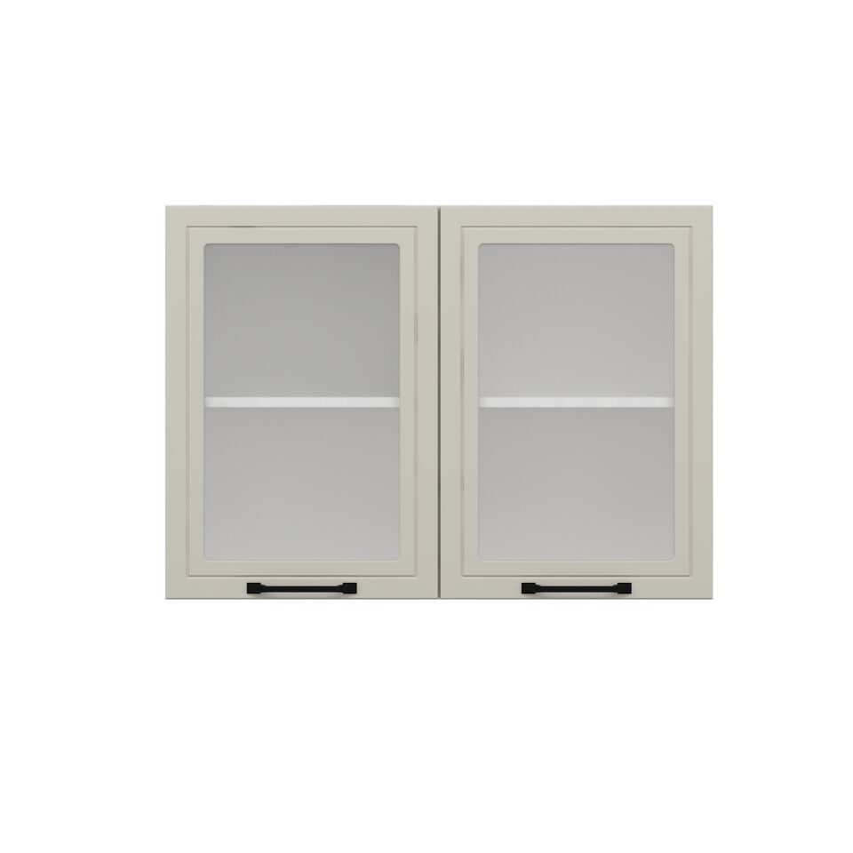 Alvinka Mutfak Modül Mbr_A Üst 2Dk1R 100-H72Cm Dolap Cam Beyaz Kumtaşı Mdf