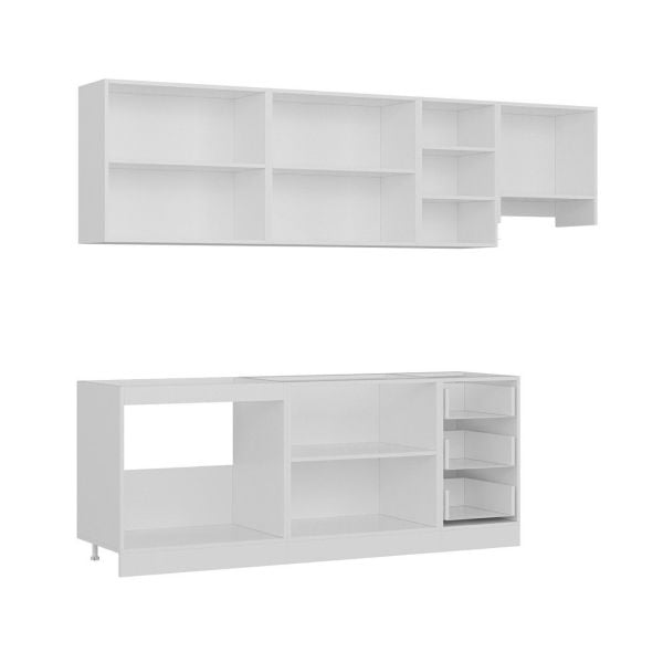 Minar 265 Cm Mutfak Dolabı Beyaz Dore 265-D4