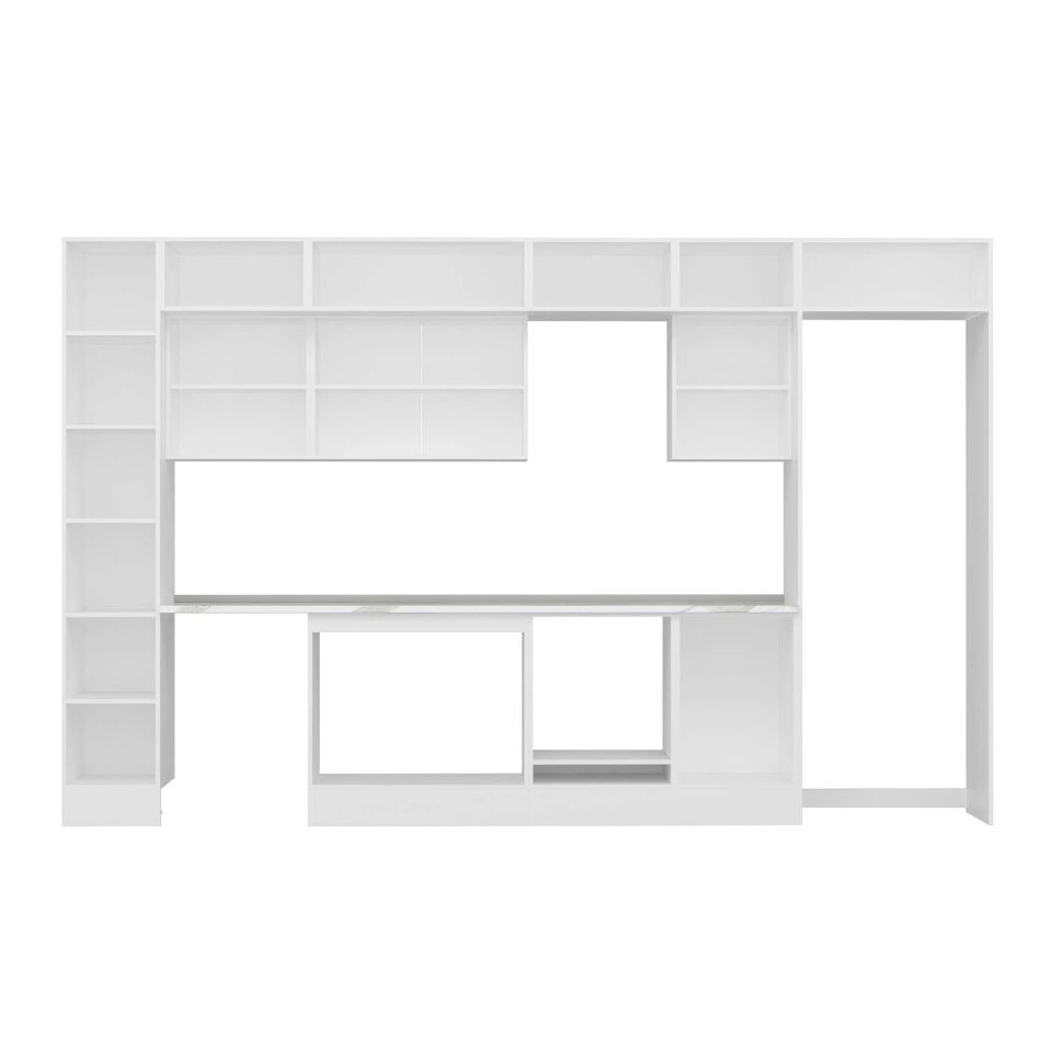 Alvinka 380X240 Cm High Gloss Mutfak Dolabı Mbb-E90B40S50-3 High Gloss | Beyaz - Mdf