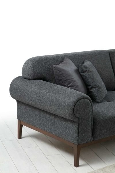 London Sırt Mekanizmalı Köşe Takımı - Koyu Gri