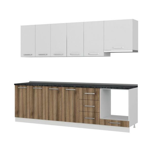 Minar 265 Cm Mutfak Dolabı Beyaz Dore 265-D5