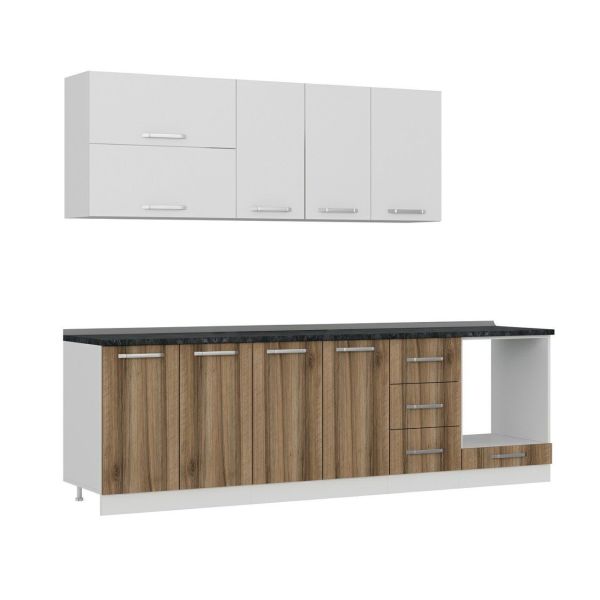 Minar 265 Cm Mutfak Dolabı Beyaz Dore 265-D6