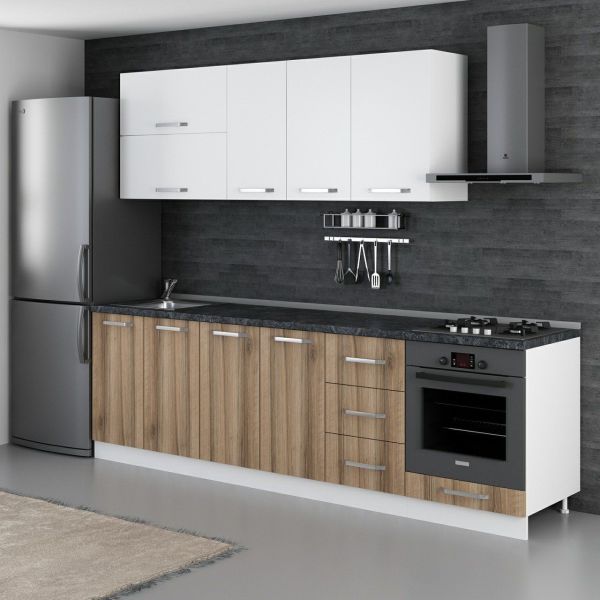 Minar 265 Cm Mutfak Dolabı Beyaz Dore 265-D6