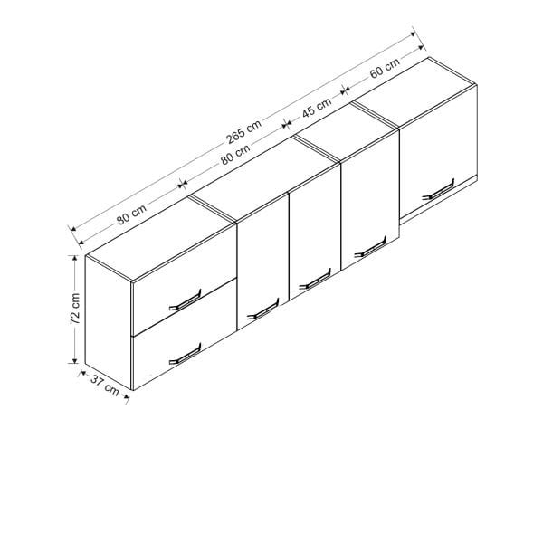 Minar 265 Cm Mutfak Dolabı Beyaz 265-B7-Üst Modül