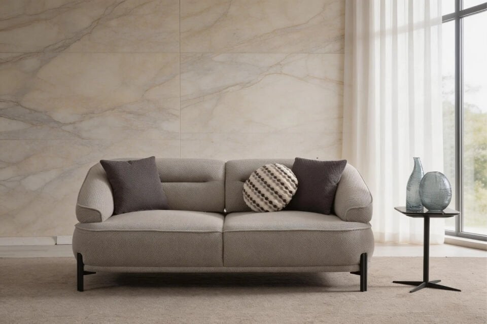 Maren 2'li Koltuk Palma 427 Siyah Ayak