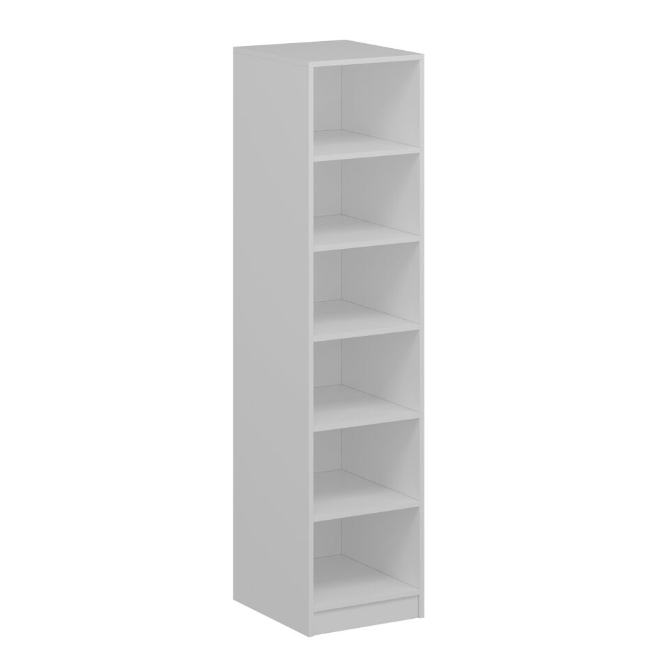 Minar Kale 1 Kapaklı Dolap Çizgili Mebran 190CM - Beyaz/Kumtaşı - Raflı