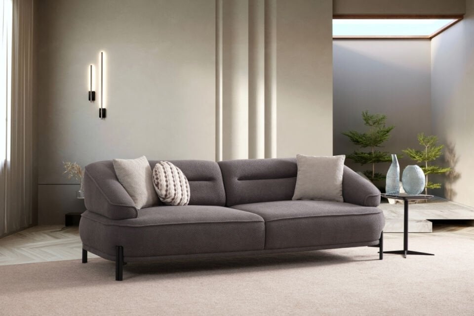 Maren 3' lü Koltuk Palma 431 Siyah Ayak