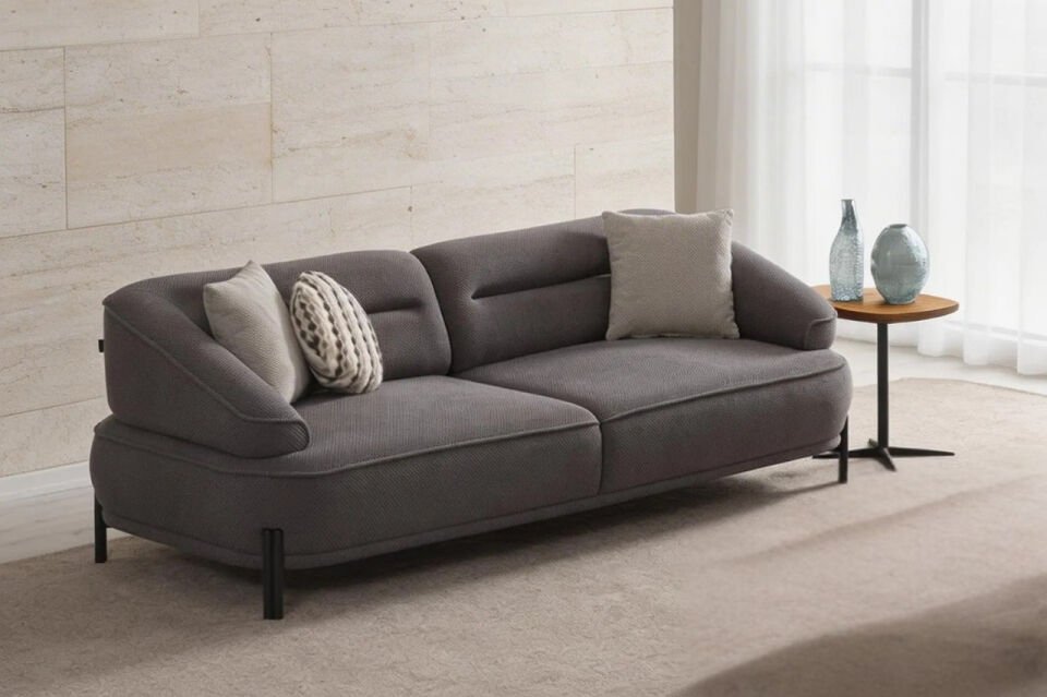 Maren 3'lü Koltuk Palma 431 Siyah Ayak