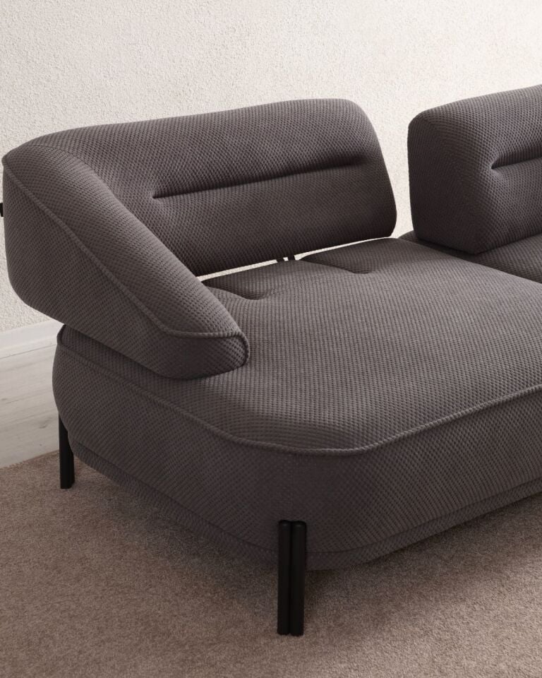 Maren 3'lü Koltuk Palma 431 Siyah Ayak