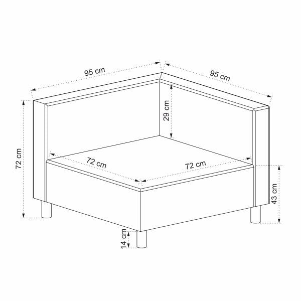 Kristal Köşe Modül - Bej