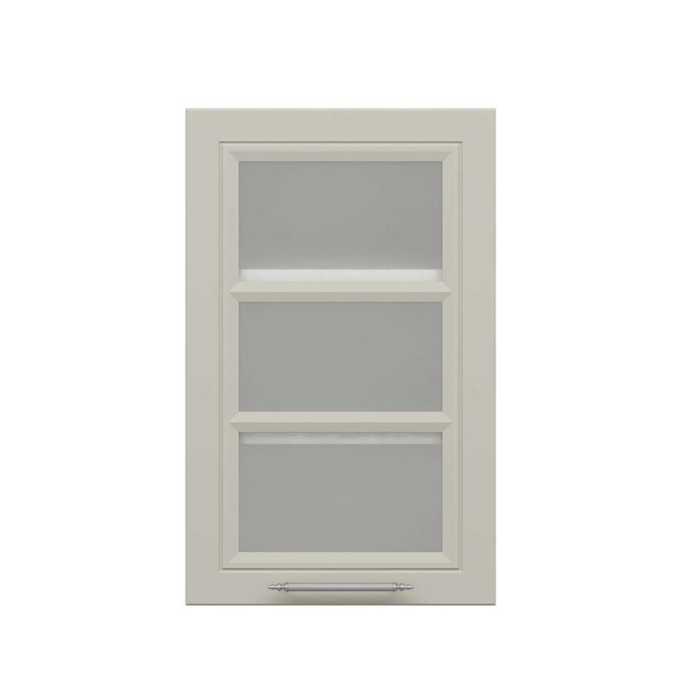 Alvinka Mutfak Modül Mbr_C Üst 1Dk2R 45-H72Cm Dolap Cam Beyaz Kumtaşı Mdf