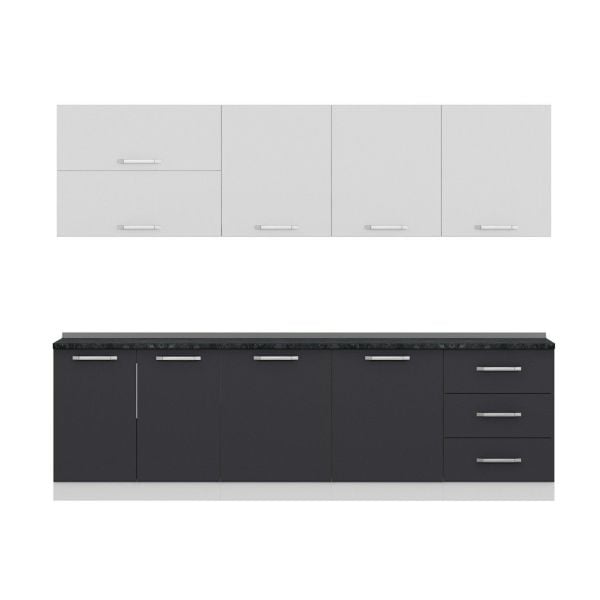 Minar 270 Cm Mutfak Dolabı Beyaz Antrasit 270-A1