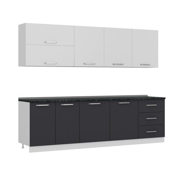 Minar 270 Cm Mutfak Dolabı Beyaz Antrasit 270-A1