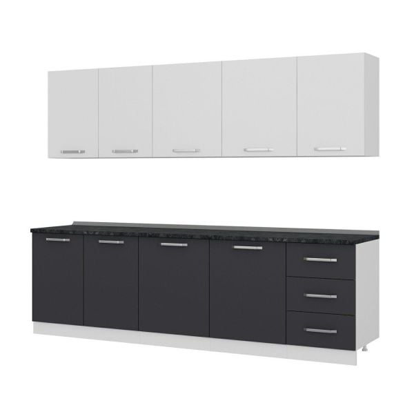 Minar 270 Cm Mutfak Dolabı Beyaz Antrasit 270-A2