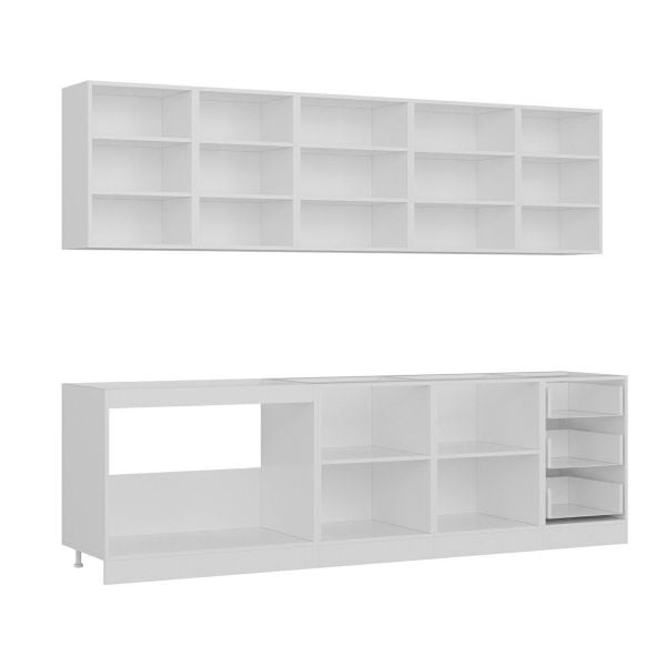 Minar 270 Cm Mutfak Dolabı Beyaz Antrasit 270-A2