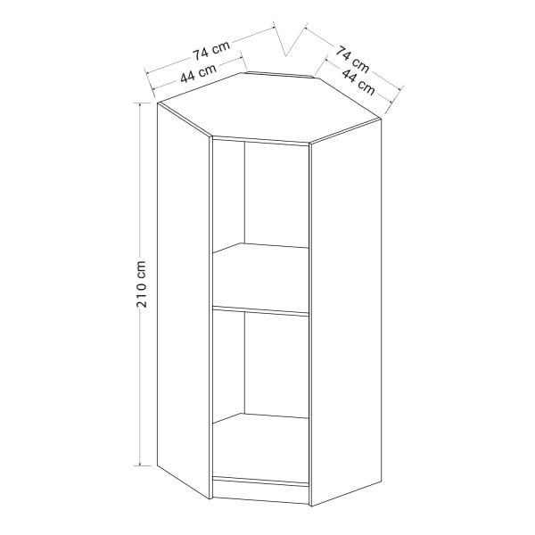 Kale 1 Kapaklı Köşe Dolap Plus
