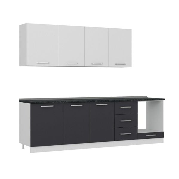 Minar 270 Cm Mutfak Dolabı Beyaz Antrasit 270-A3