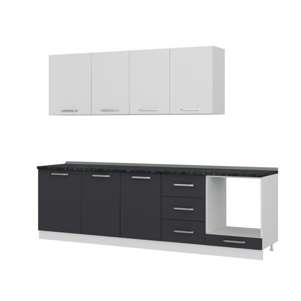 Minar 270 Cm Mutfak Dolabı Beyaz Antrasit 270-A3