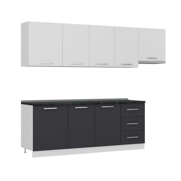 Minar 270 Cm Mutfak Dolabı Beyaz Antrasit 270-A4