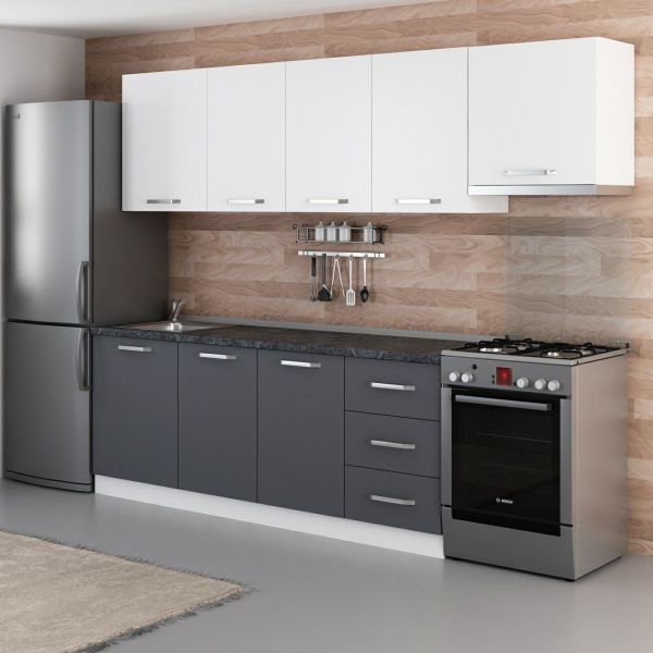 Minar 270 Cm Mutfak Dolabı Beyaz Antrasit 270-A4