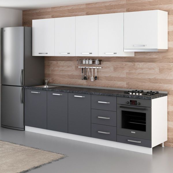 Minar 270 Cm Mutfak Dolabı Beyaz Antrasit 270-A5