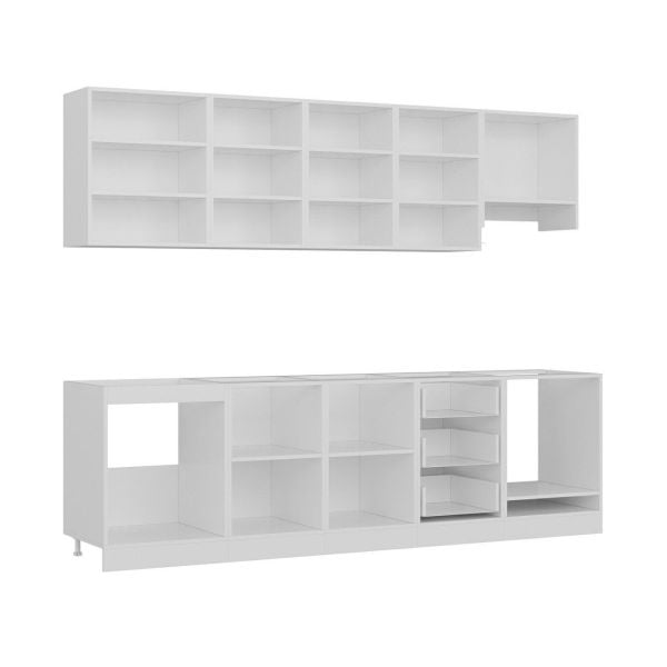 Minar 270 Cm Mutfak Dolabı Beyaz Antrasit 270-A5