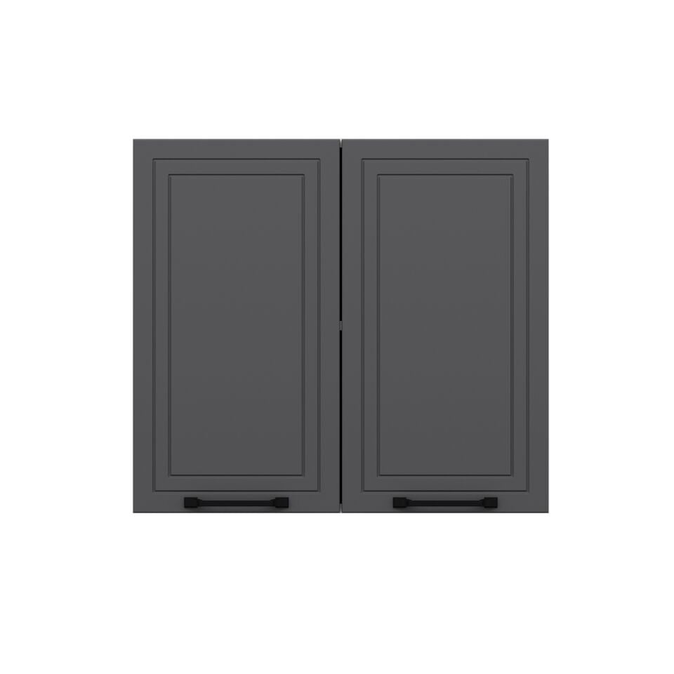 Alvinka Mutfak Modül Mbr_A Üst 2Dk1R 80-H72Cm Dolap Beyaz Antrasit