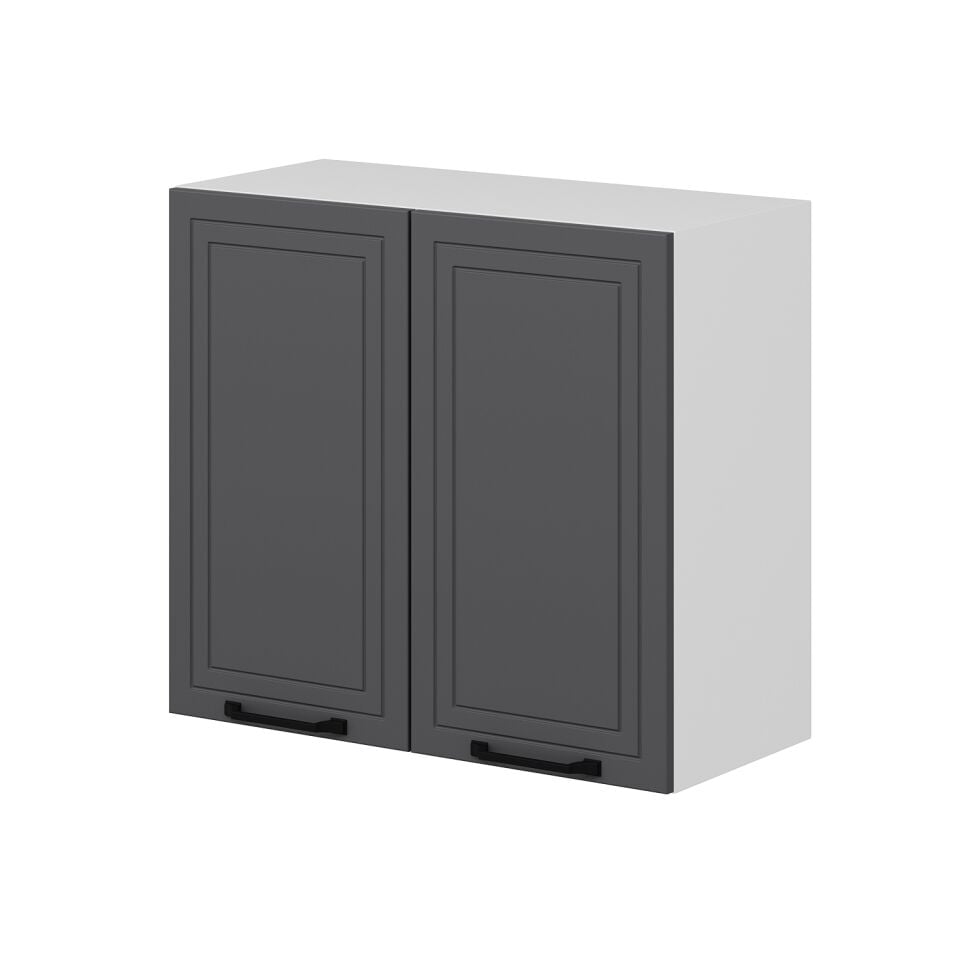 Alvinka Mutfak Modül Mbr_A Üst 2Dk1R 80-H72Cm Dolap Beyaz Antrasit