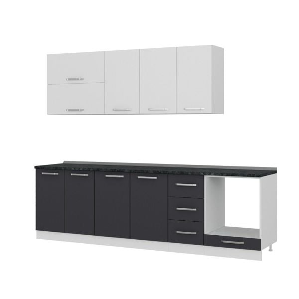 Minar 270 Cm Mutfak Dolabı Beyaz Antrasit 270-A6