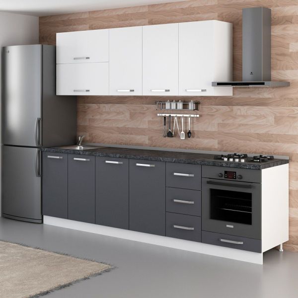 Minar 270 Cm Mutfak Dolabı Beyaz Antrasit 270-A6