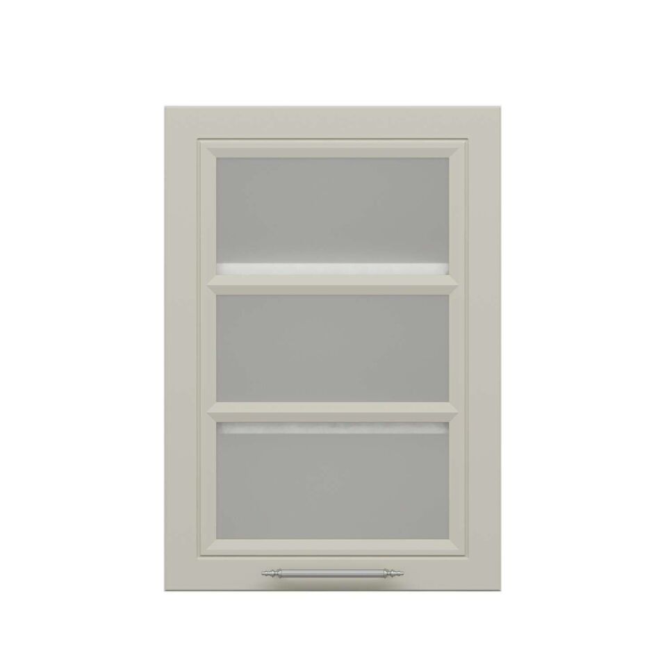 Alvinka Mutfak Modül Mbr_C Üst 1Dk2R 50-H72Cm Dolap Cam Beyaz Kumtaşı Mdf