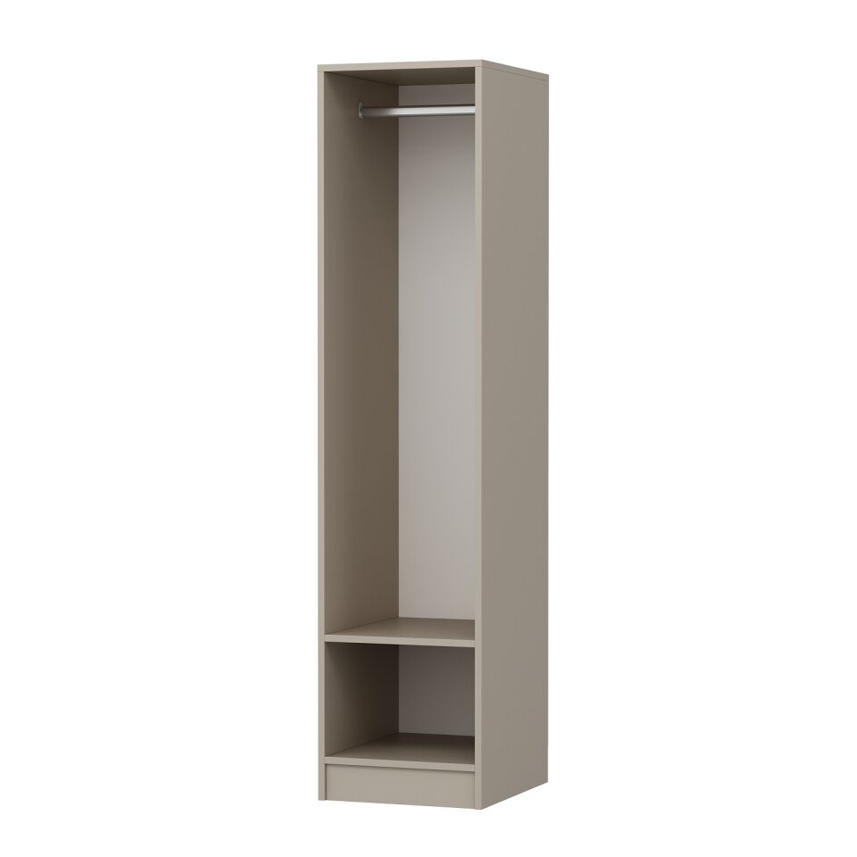 Minar Kale 1 Kapaklı Dolap Çizgili Mebran 190CM - Kumtaşı/Kumtaşı - Askılıklı