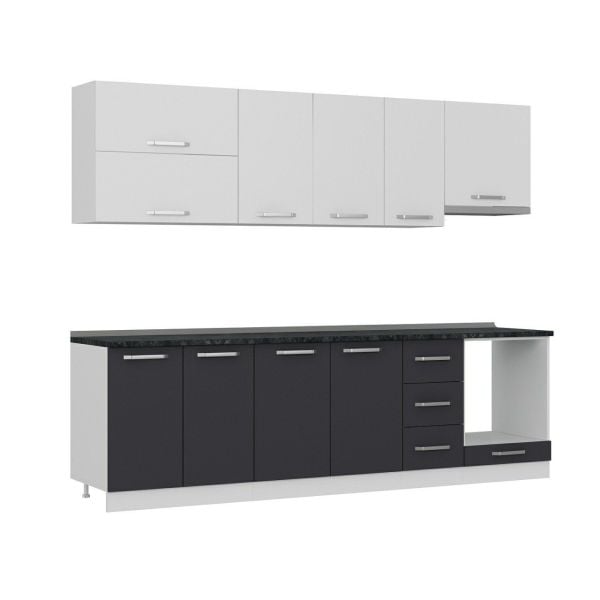 Minar 270 Cm Mutfak Dolabı Beyaz Antrasit 270-A8