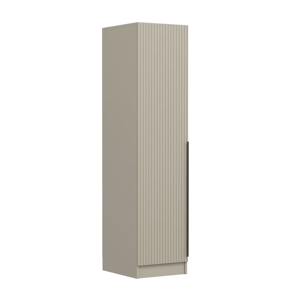 Minar Kale 1 Kapaklı Dolap Çizgili Mebran 210CM - Kumtaşı/Kumtaşı - Askılıklı