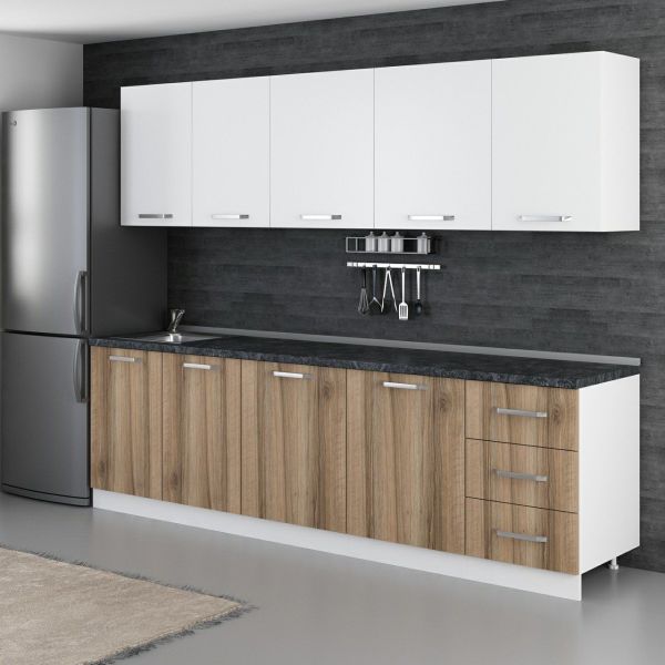 Minar 270 Cm Mutfak Dolabı Beyaz Dore 270-D2