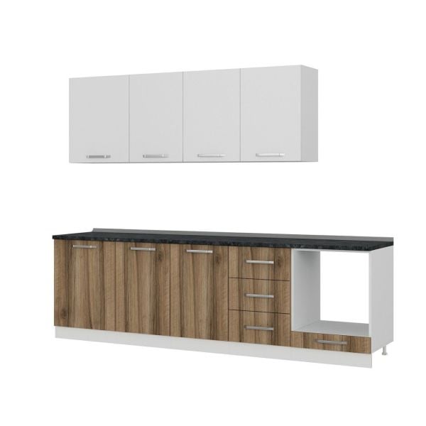 Minar 270 Cm Mutfak Dolabı Beyaz Dore 270-D3