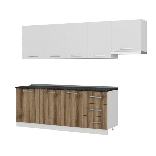 Minar 270 Cm Mutfak Dolabı Beyaz Dore 270-D4